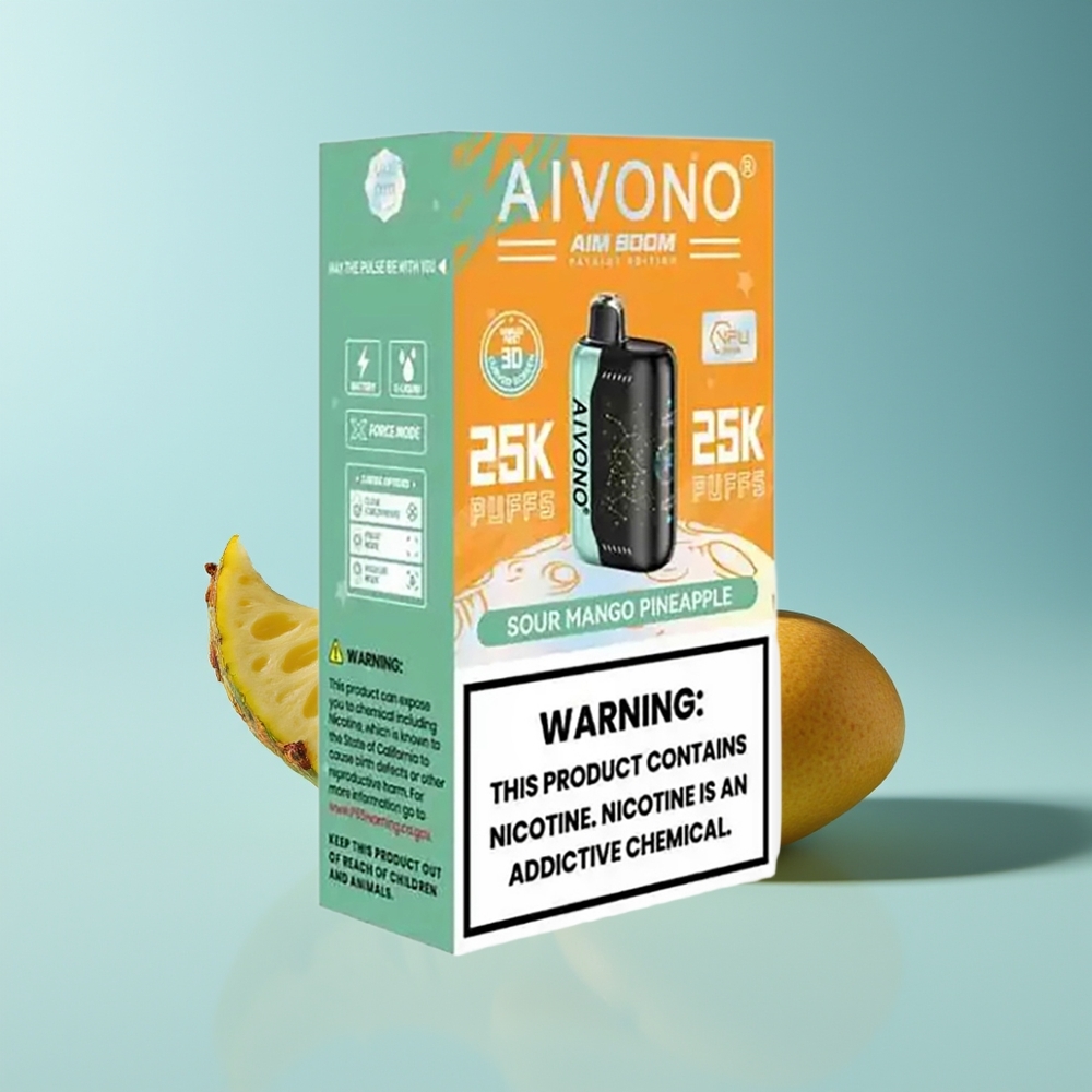Aivono Aim Boom 25000 Sauere Mango-Ananas mit 28ml E-Liquid und Typ-C-Ladung