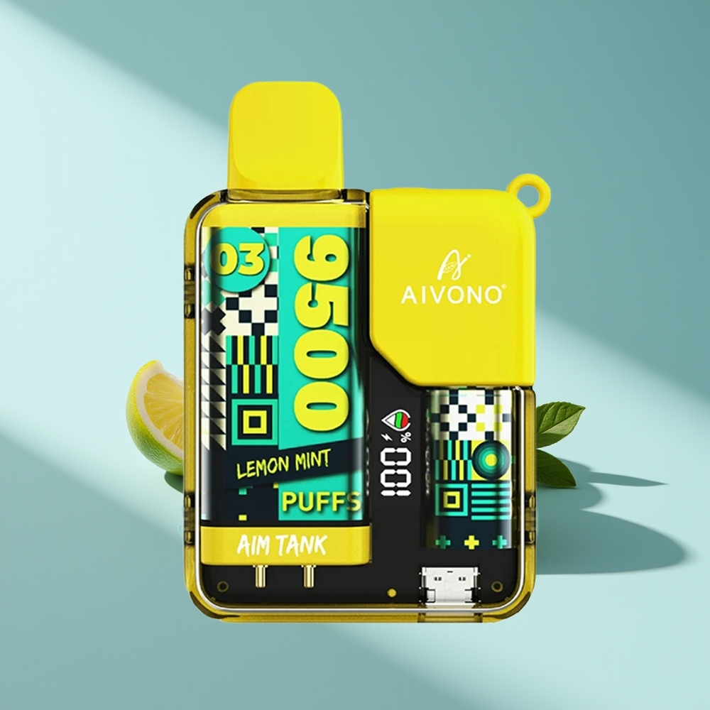 Aivono Aim Tank 9500 Zitronenminze LCD Mesh