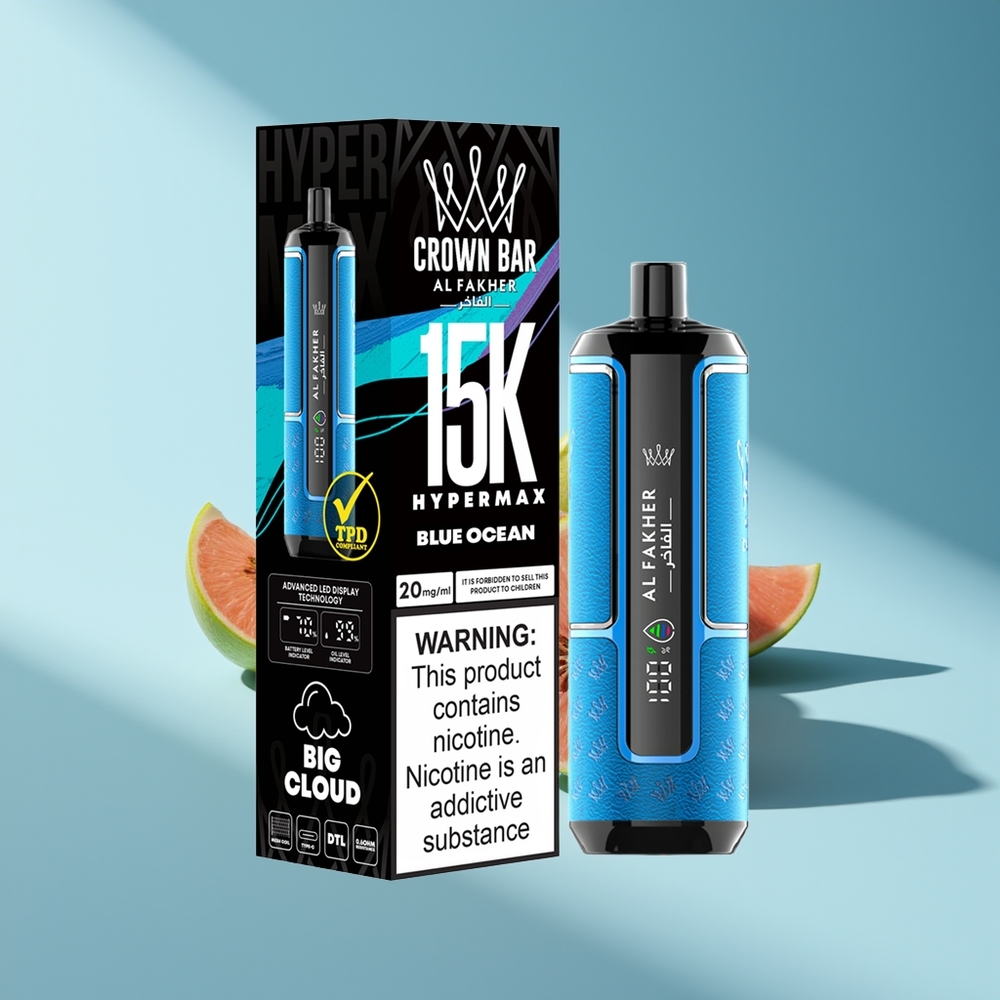 Al Fakher Crown Bar 15K Hypermax Blaue Ozean 22ml 600mAh