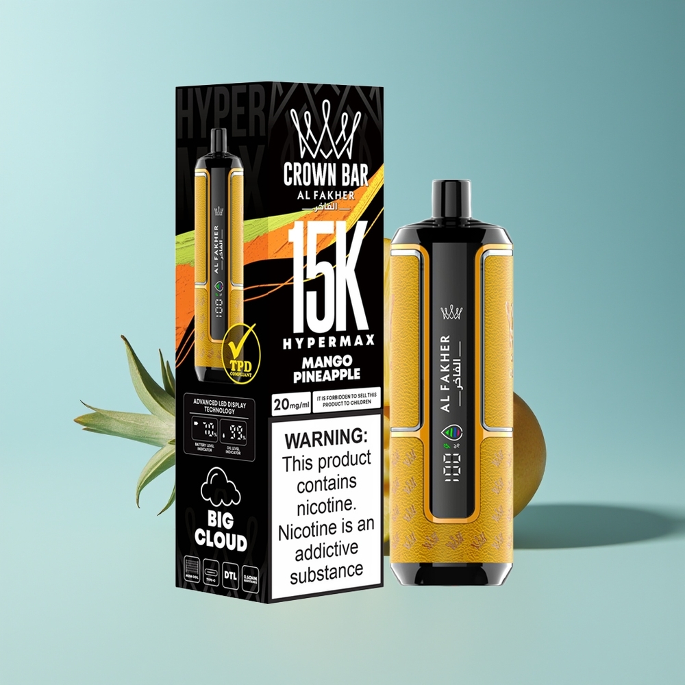 Al Fakher Crown Bar 15K Hypermax Mango Ananas Kompakt Ladegerät