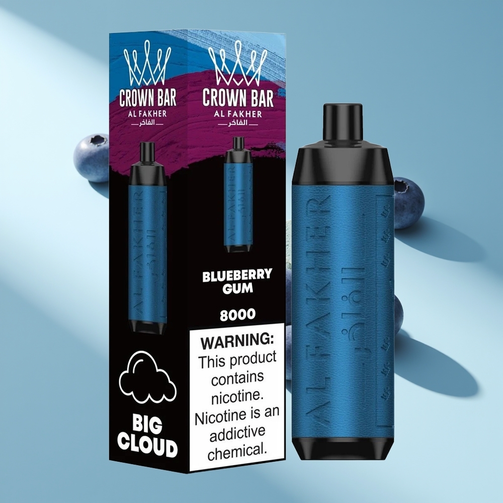 Al Fakher Crown Bar 8000 Crystal Blaubeerkaugummi 600mAh Typ-C