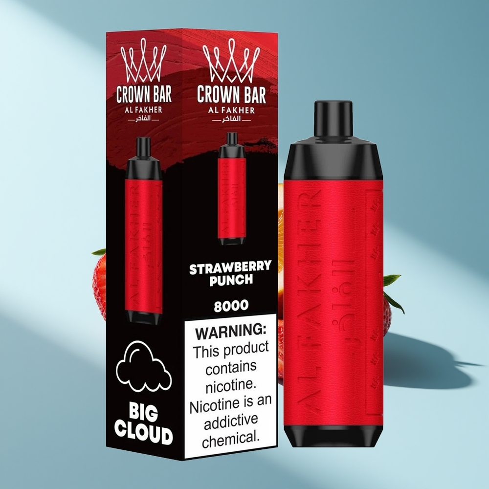 Al Fakher Crown Bar 8000 Crystal Erdbeer-Punch 600mAh 18ml