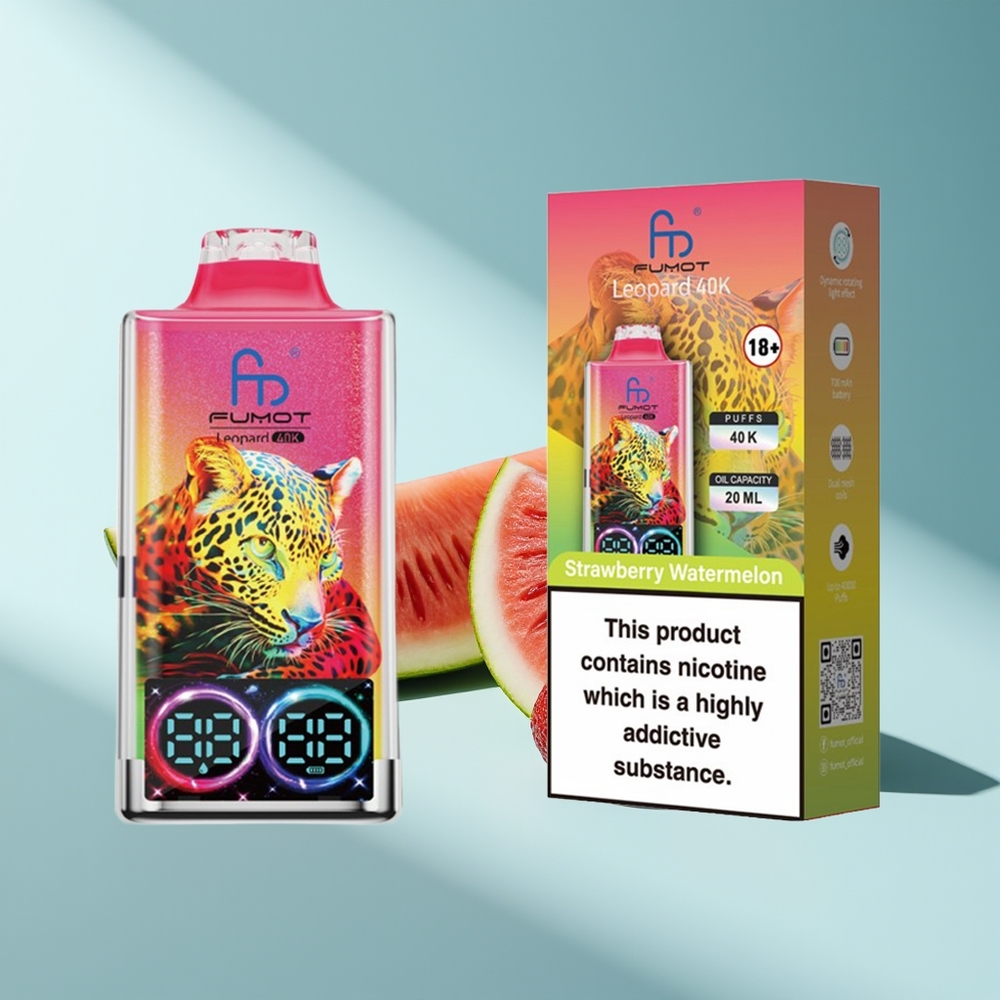 Fumot Leopard 40K Erdbeer-Wassermelone Dual Mesh 5%