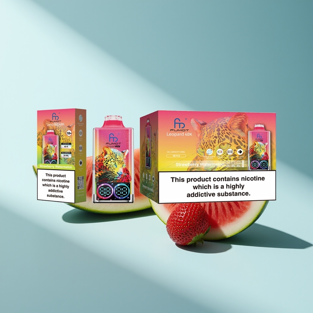 Fumot Leopard 40K Erdbeer-Wassermelone Dual Mesh 5%