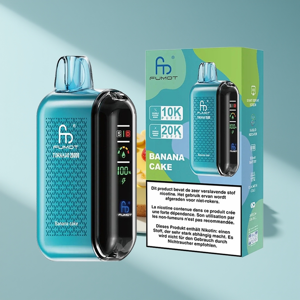 Fumot Tornado 20000 Bananenkuchen Dual Mesh Coil Smart Display