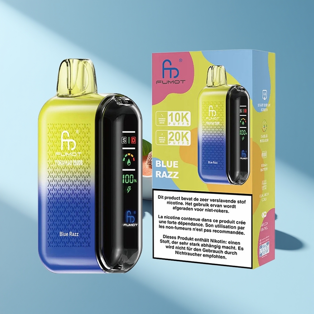 Fumot Tornado 20000 Blauer Himbeer Dual Mesh Coil Smart Display