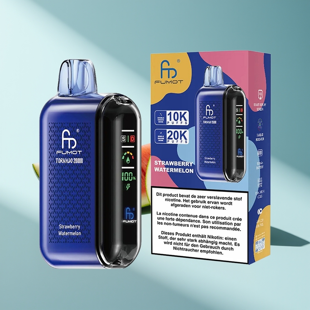 Fumot Tornado 20000 Erdbeer-Wassermelone Dual Mesh Intelligente Anzeige