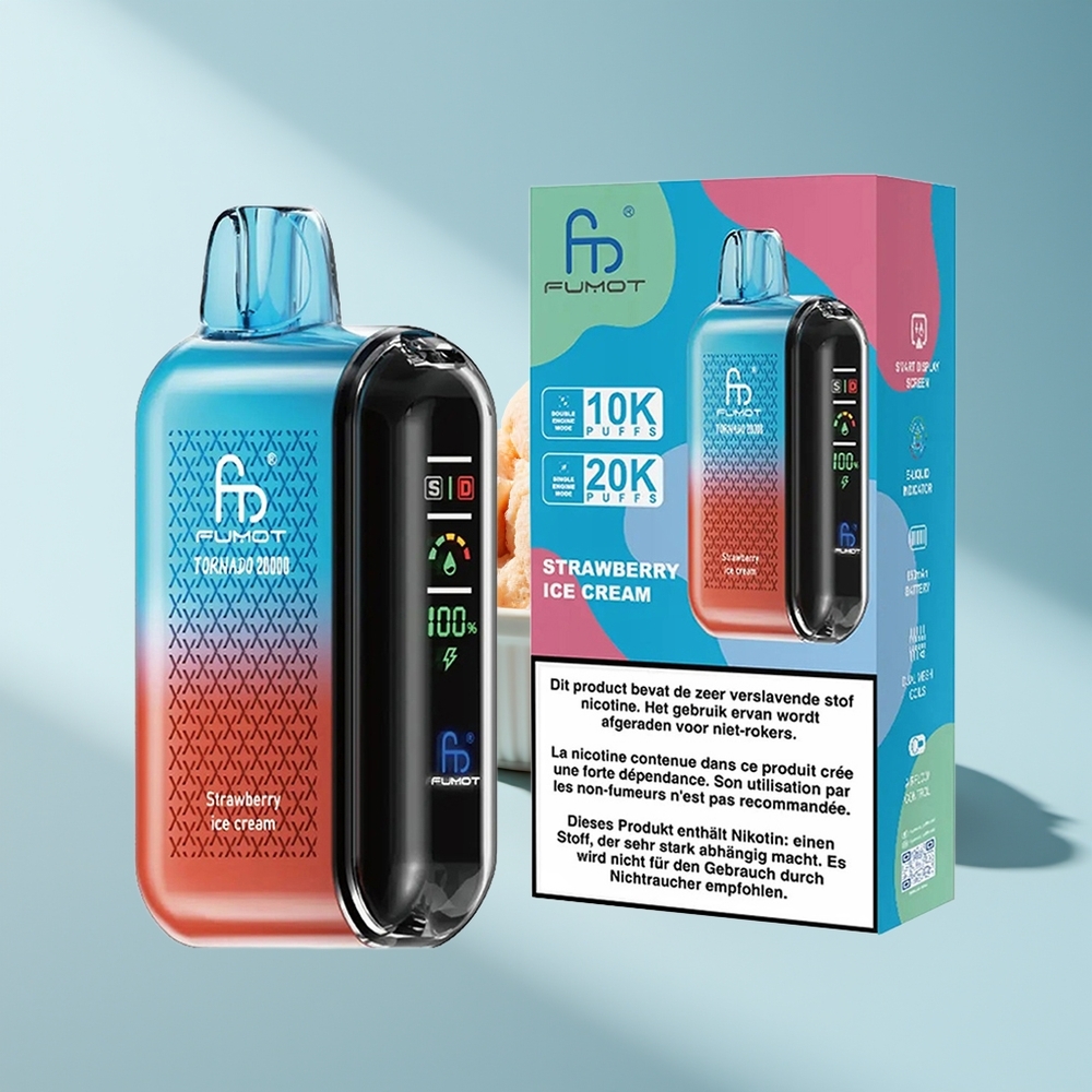 Fumot Tornado 20000 Erdbeereis Doppelnetz Luftstrom