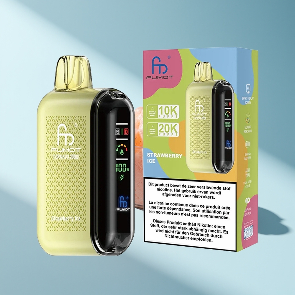 Fumot Tornado 20000 Erdbeereis Dual Mesh Coil Smart Display