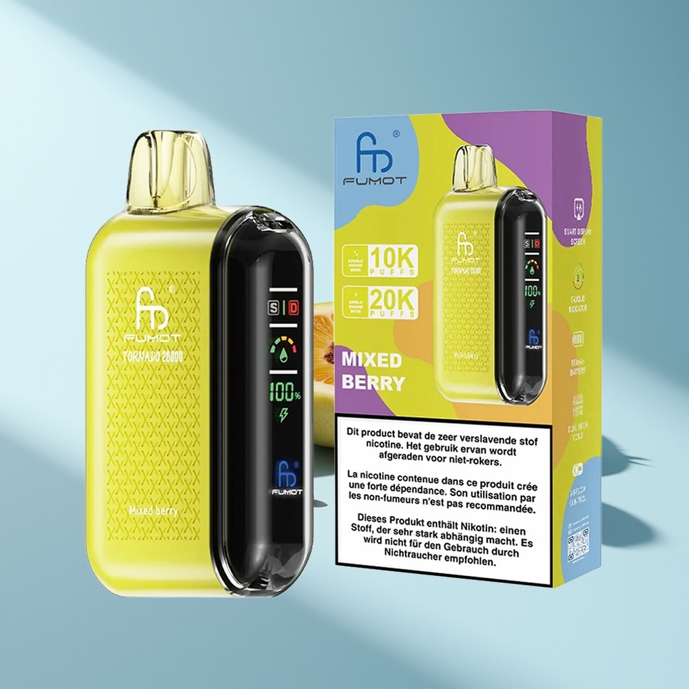 Fumot Tornado 20000 Gemischte Beere Dual Mesh Coil Smart Display