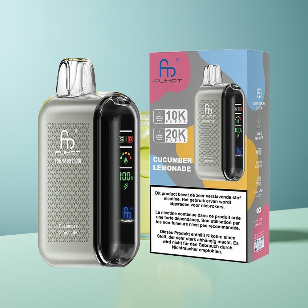 Fumot Tornado 20000 Gurkenlimonade mit Dual-Mesh-Spule und Smart-Display