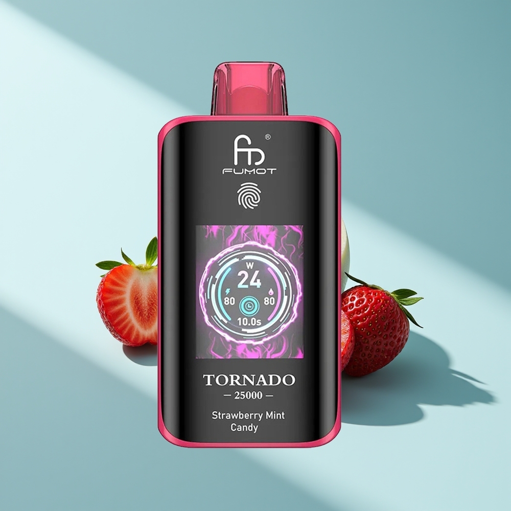 Fumot Tornado 25000 Erdbeer-Minz-Bonbon HD Bildschirm 700mAh