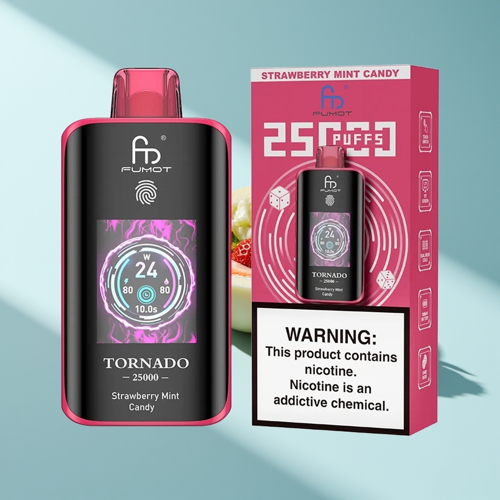 Fumot Tornado 25000 Erdbeer-Minz-Bonbon HD Bildschirm 700mAh