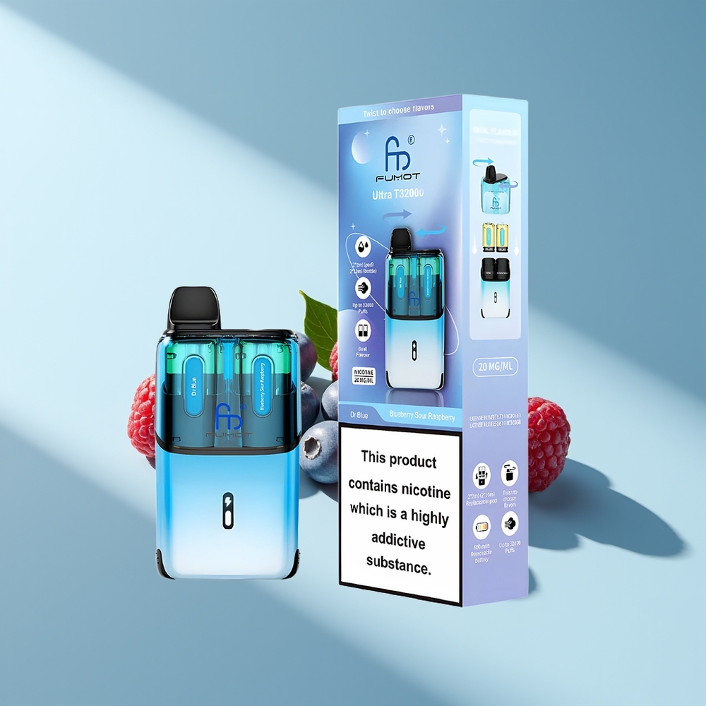 Fumot Ultra T32000 Dr. Blau - Blaubeer-Sauer-Himbeere mit 800mAh und Mesh-Technologie