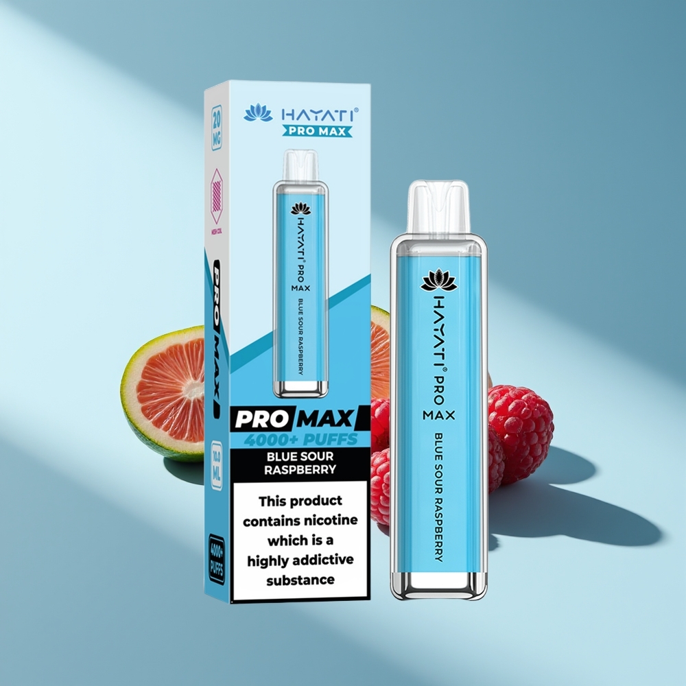 Hayati Pro Max 4000 Blau-Sauer-Himbeere Dual-Mesh Kristall-Rechargeable
