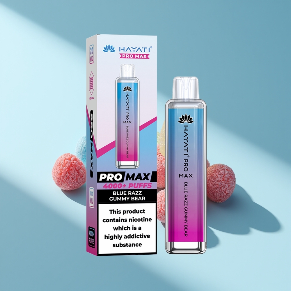Hayati Pro Max 4000 Blaue Himbeer-Gummibärchen Dual-Mesh Kristall