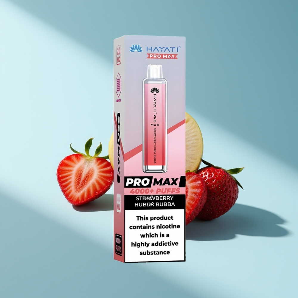 Hayati Pro Max 4000 Erdbeer-Hubba-Bubba Dual-Mesh Wiederaufladbar