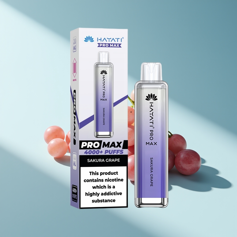 Hayati Pro Max 4000 Kirschblüte Traube Dual Coil Rechargebar