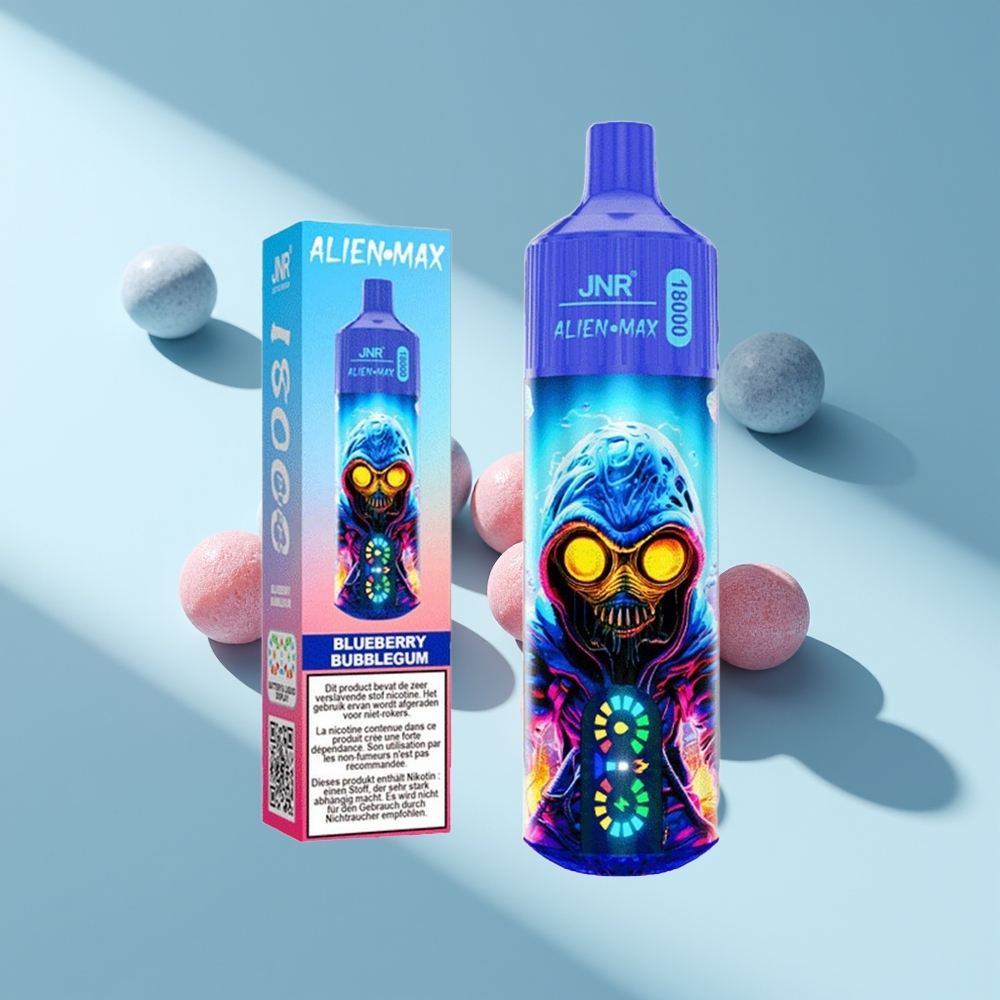 JNR Alien Max 18000 Blaubeere Bubblegum Dual Mesh & Smart LED