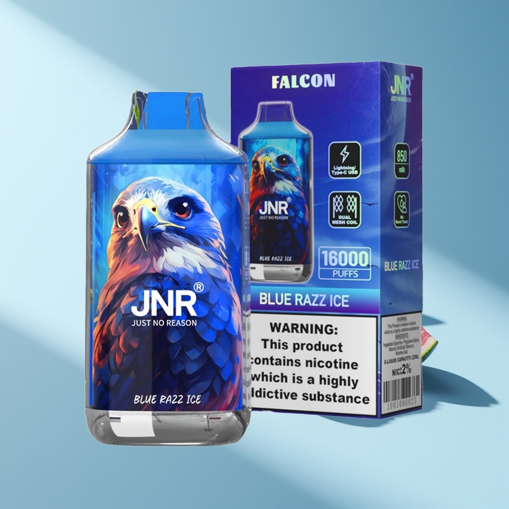 JNR Falcon 16000 Blauer Himbeer-Eis Dual Mesh & Smart LED