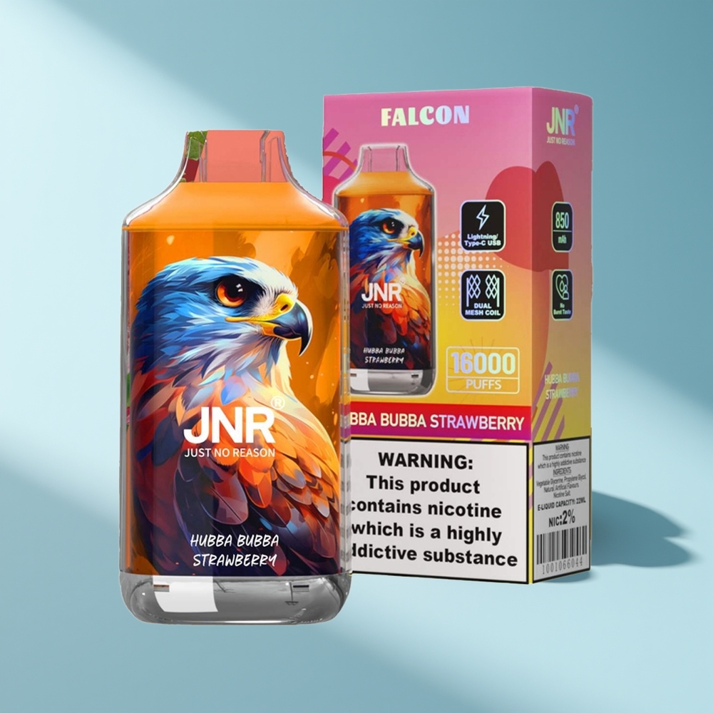 JNR Falcon 16000 Erdbeer-Doppelnetz mit 22ml und Typ-C
