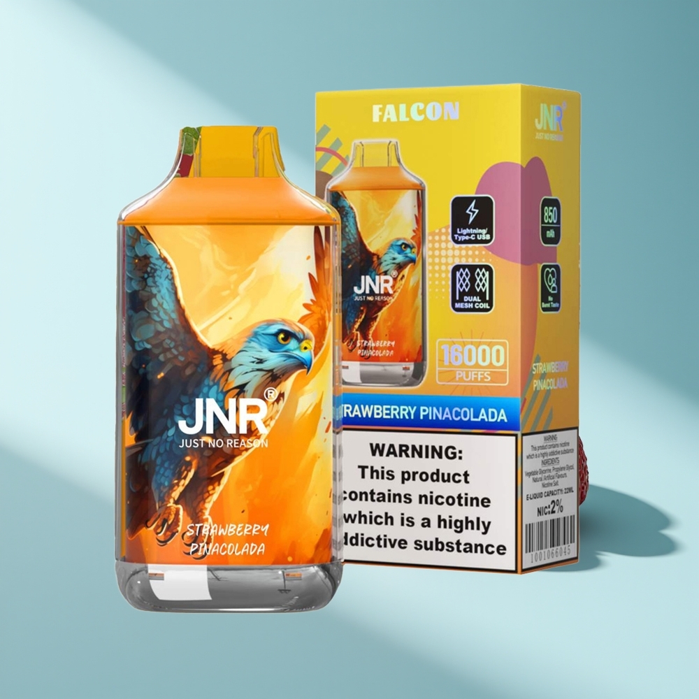 JNR Falcon 16000 Erdbeer-Pina-Colada 850mAh 22ml Dual-Mesh-Coil Typ-C-Lightning Smart-LED-Display 0%2%