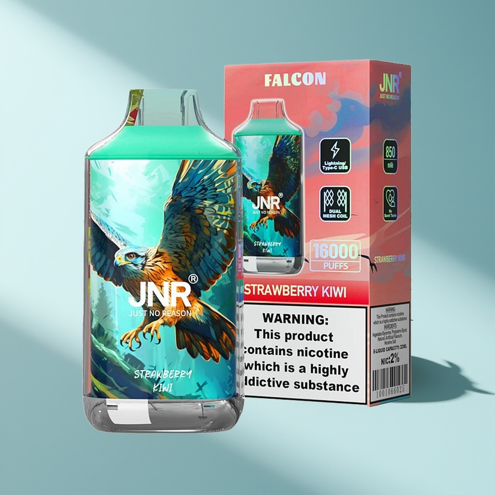 JNR Falcon 16000 Erdbeere Kiwi Dual Mesh & Smart LED