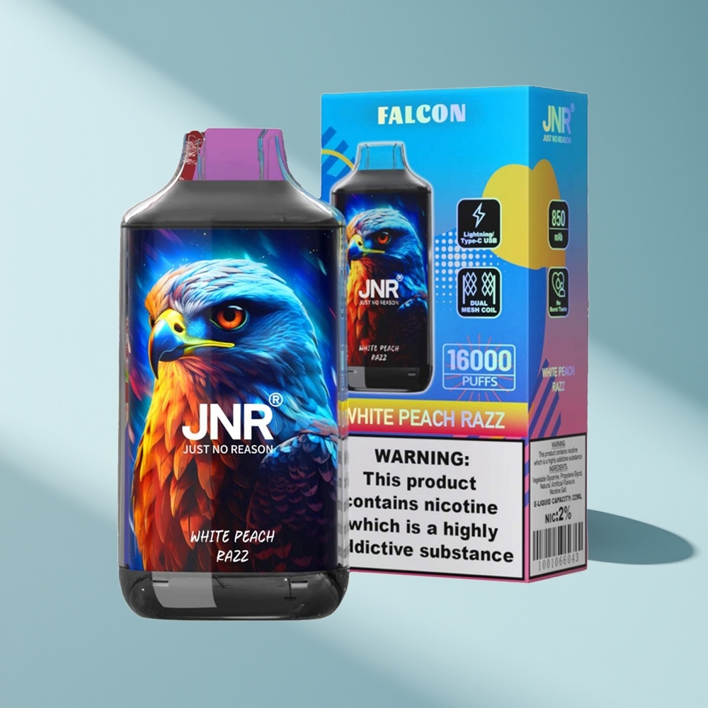 JNR Falcon 16000 Weißer Pfirsich Razz Dual Mesh & Smart LED