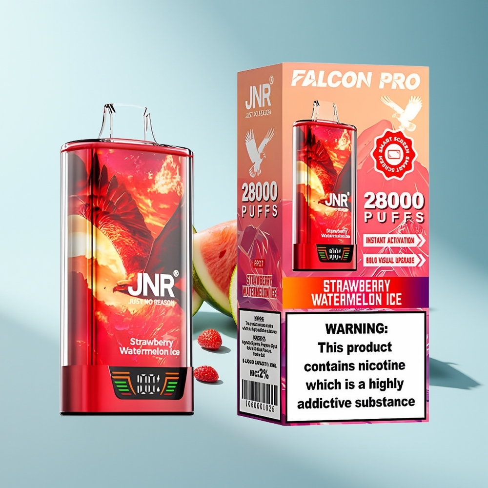 JNR Falcon Pro 28000 Erdbeer-Wassermelone-Eis mit 30ml und Dual-Mesh-Coil