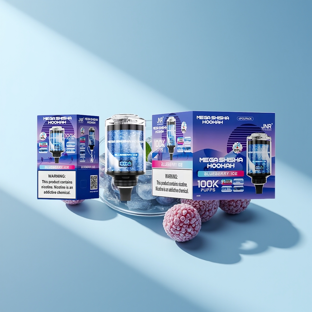 JNR Mega Shisha Hookah 100K Blaubeereis mit 2200mAh und 60ml