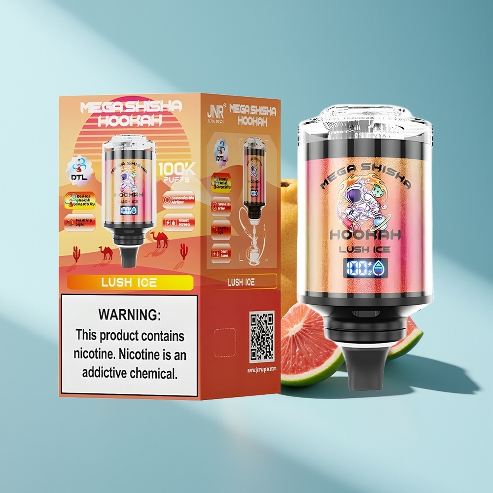 JNR Mega Shisha Hookah 100K Frischer Eis Typ-C Schnellladung 2200mAh