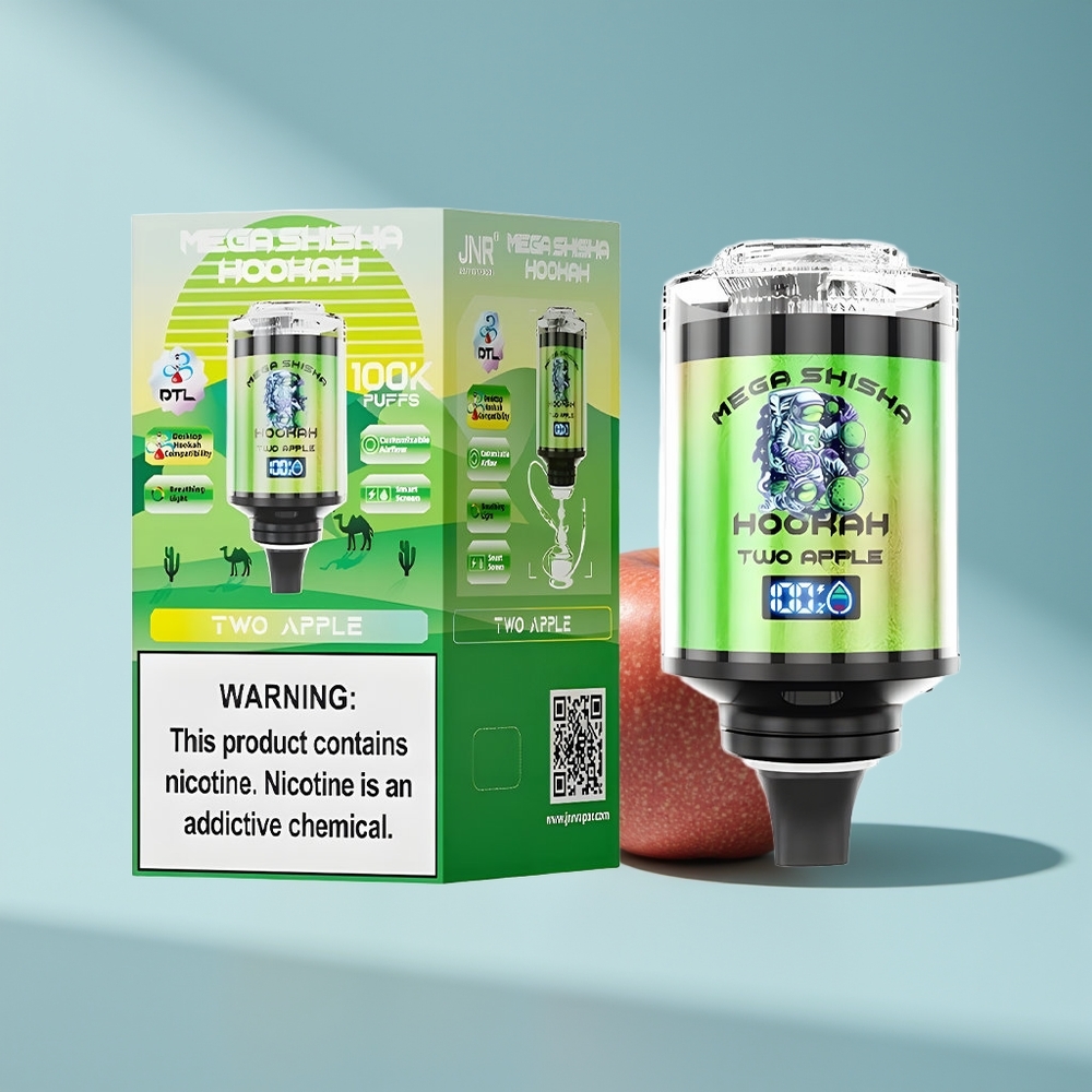 JNR Mega Shisha Hookah 100K Zwei Apfel 60ml 2200mAh