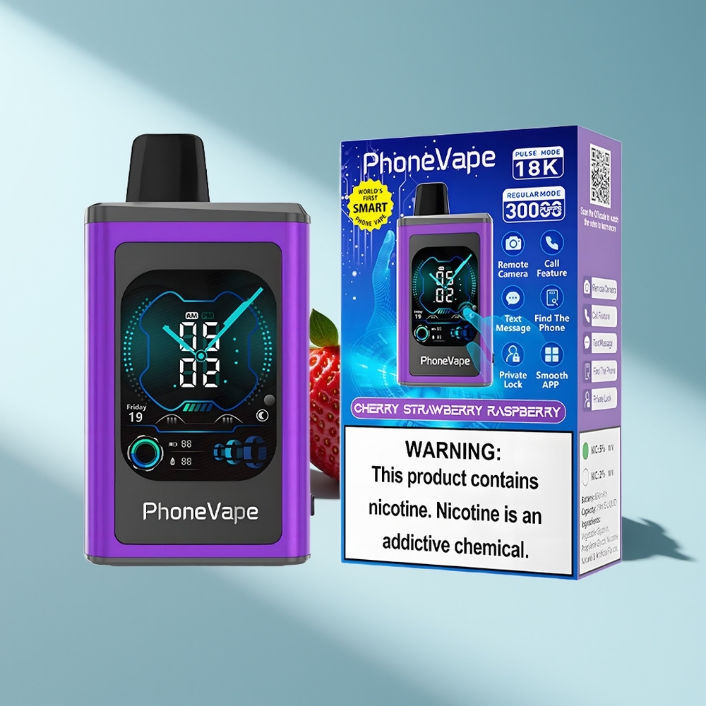 JNR PhoneVape 30000 Kirsche Erdbeere Himbeere Turbo Verstellbar