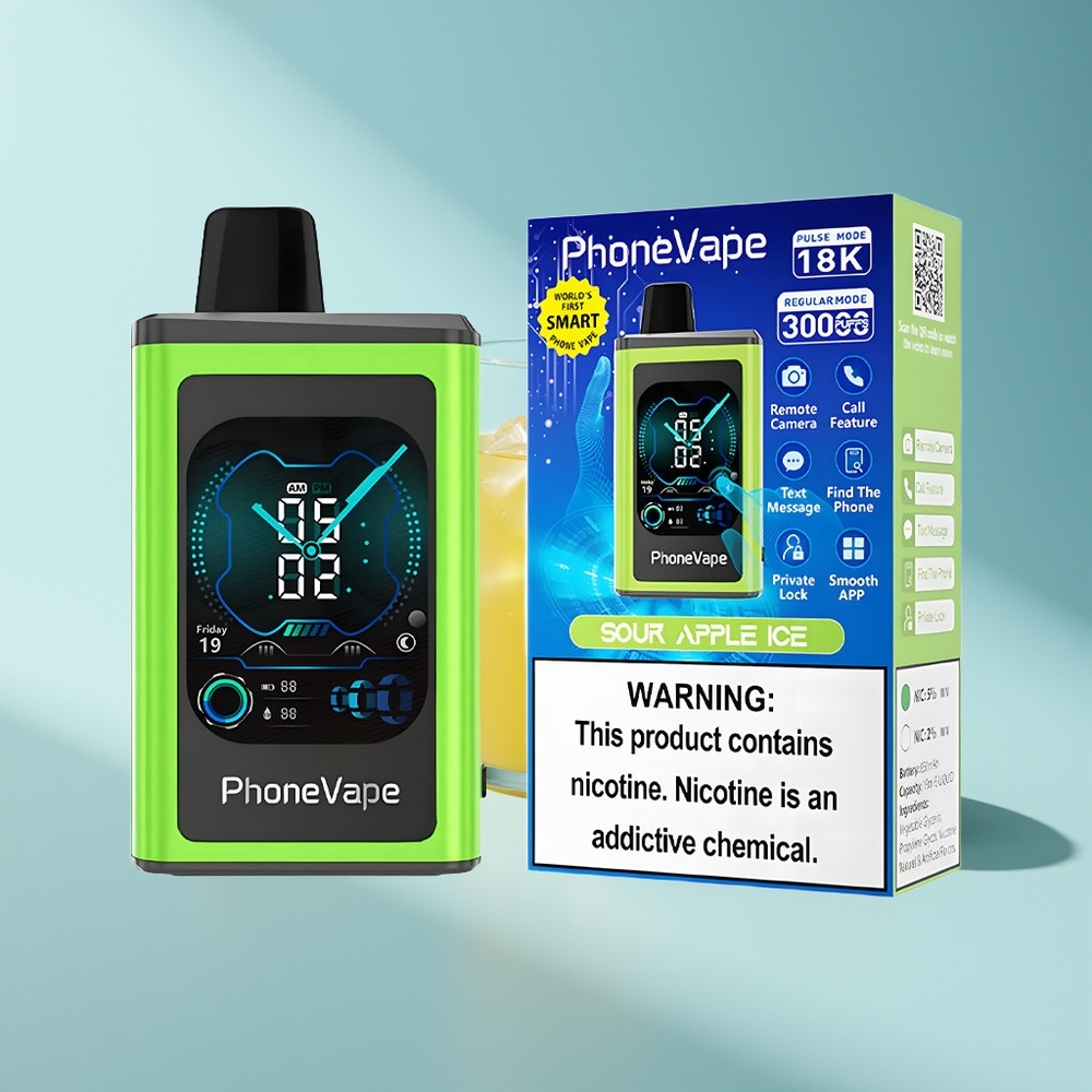JNR PhoneVape 30000 Sauerapfel-Eis Turbo Luftstrom