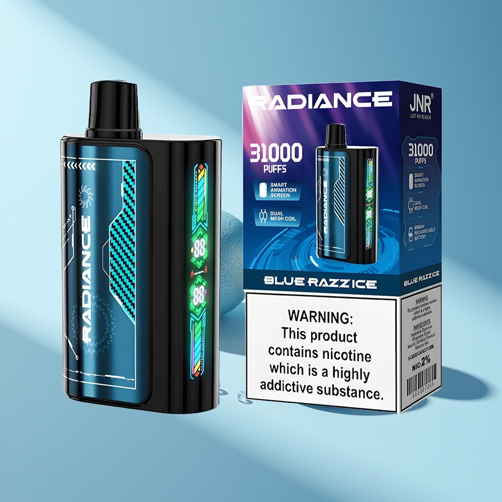 JNR Radiance 31000 Blauer Himbeer-Eis Dual Mesh & Typ-C Ladeanschluss