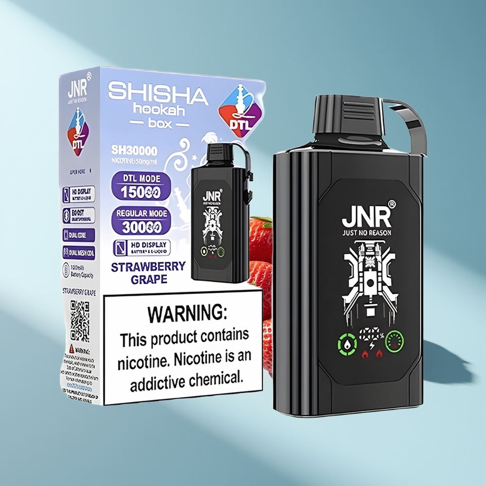 JNR Shisha Hookah Box 20500 Erdbeer-Traube HD Dual Mesh & Dual Core Typ-C 25ml
