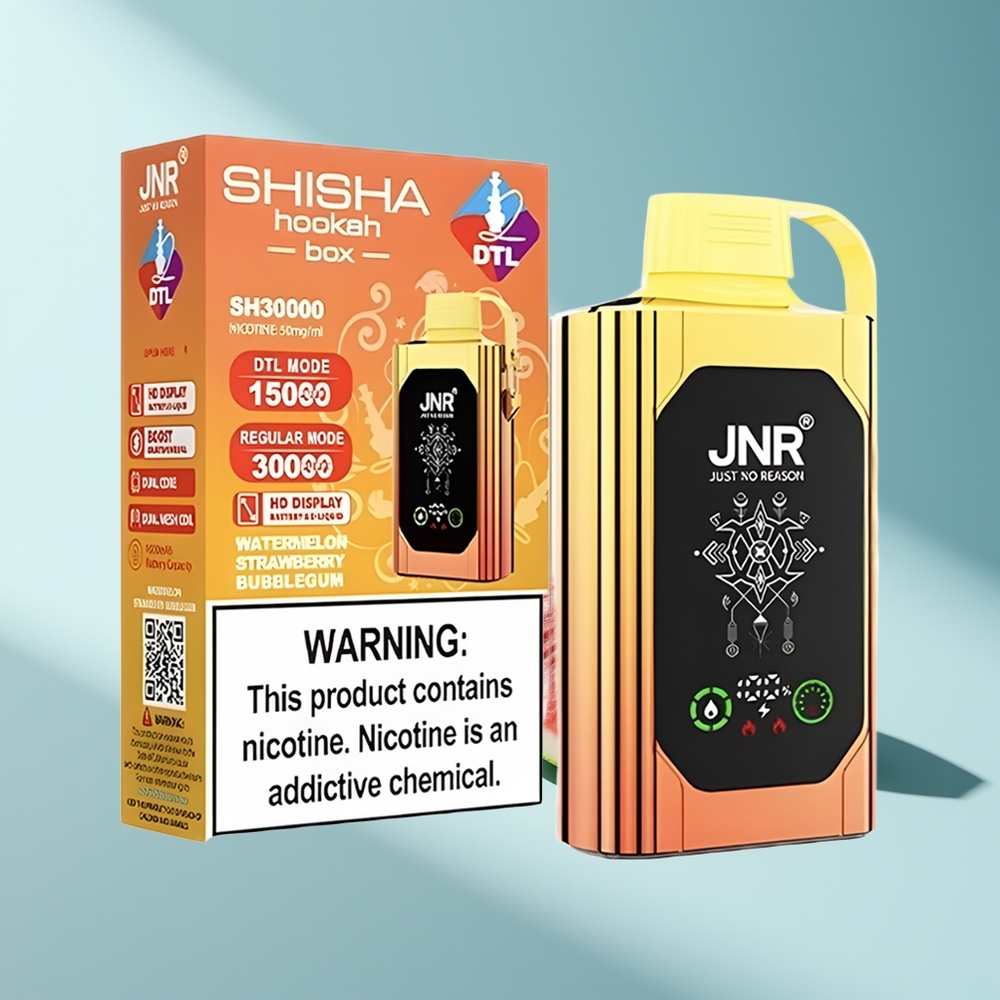 JNR Shisha Hookah Box 20500 Wassermelone Erdbeere Bubblegum HD Dual Mesh Coil Typ-C Schnellladung