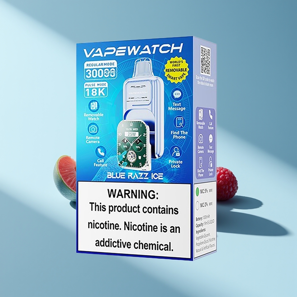 JNR VapeWatch 30000 Blauer Himbeer-Eis Dual Mesh Typ-C